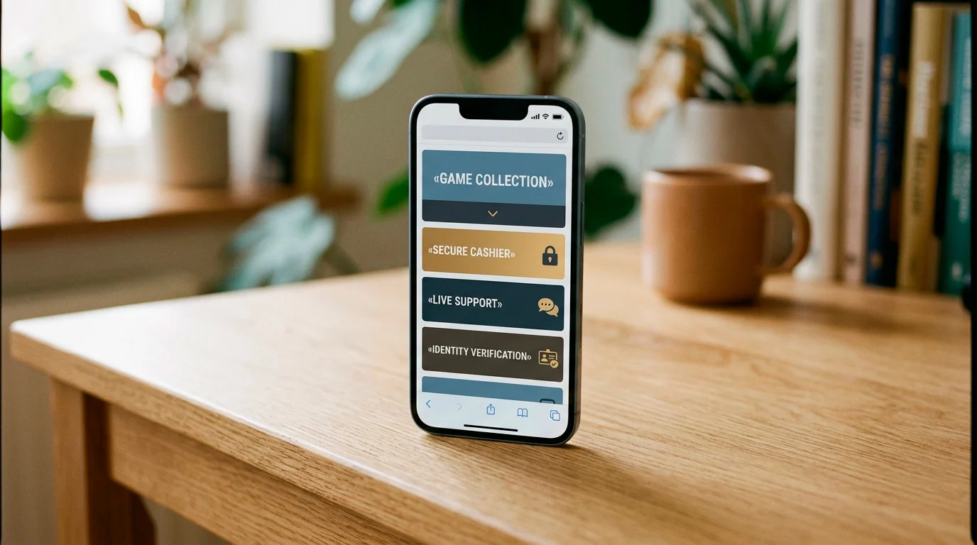 JettBet mobile casino on a smartphone browser: casino, cashier and live chat cards
